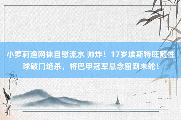 小萝莉渔网袜自慰流水 帅炸！17岁埃斯特旺随性球破门绝杀，将巴甲冠军悬念留到末轮！