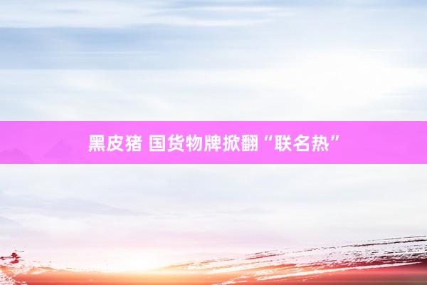 黑皮猪 国货物牌掀翻“联名热”