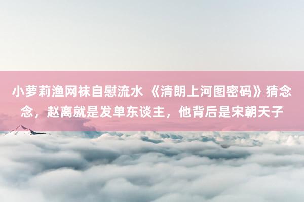 小萝莉渔网袜自慰流水 《清朗上河图密码》猜念念，赵离就是发单东谈主，他背后是宋朝天子