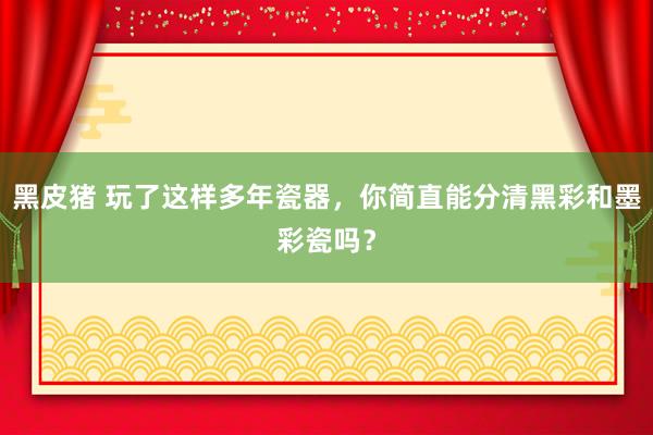 黑皮猪 玩了这样多年瓷器，你简直能分清黑彩和墨彩瓷吗？