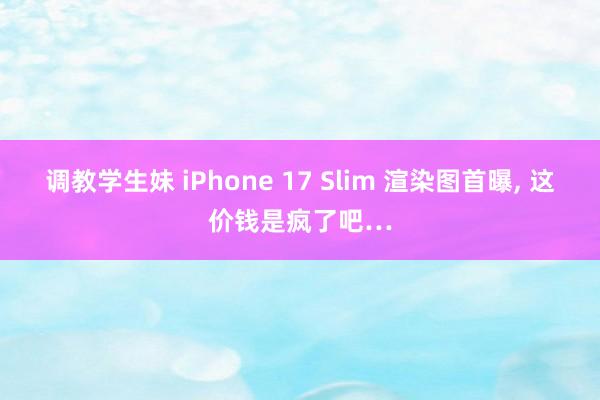 调教学生妹 iPhone 17 Slim 渲染图首曝， 这价钱是疯了吧…