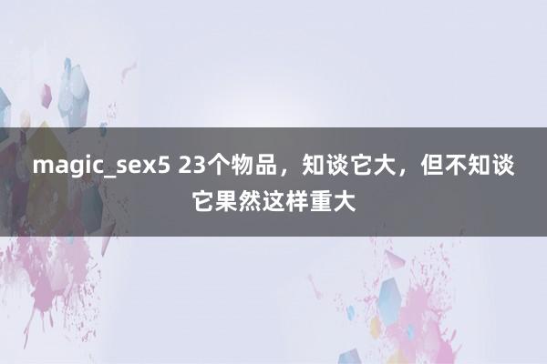 magic_sex5 23个物品，知谈它大，但不知谈它果然这样重大