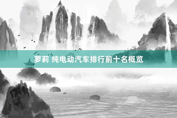 萝莉 纯电动汽车排行前十名概览