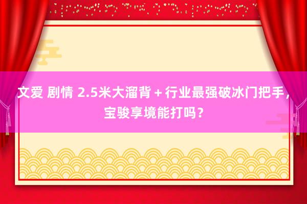 文爱 剧情 2.5米大溜背＋行业最强破冰门把手，宝骏享境能打吗？