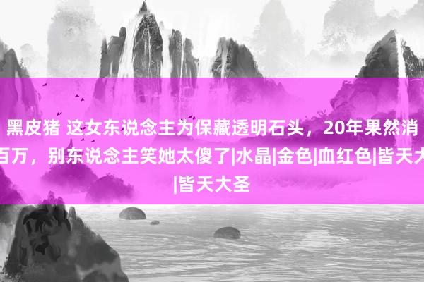 黑皮猪 这女东说念主为保藏透明石头，20年果然消耗百万，别东说念主笑她太傻了|水晶|金色|血红色|皆天大圣