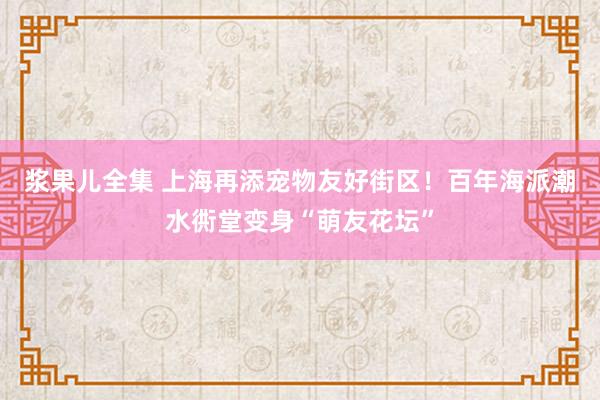 浆果儿全集 上海再添宠物友好街区！百年海派潮水衖堂变身“萌友花坛”