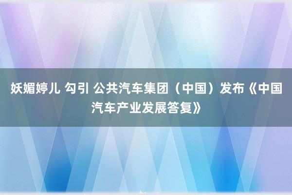 妖媚婷儿 勾引 公共汽车集团（中国）发布《中国汽车产业发展答复》